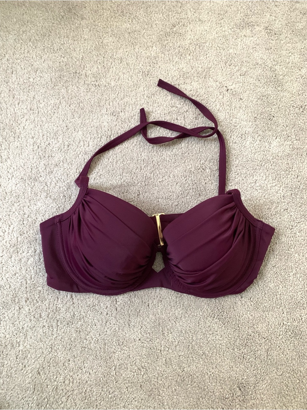 Victoria's Secret Purple Halter Underwire Bikini Top Size 34 D